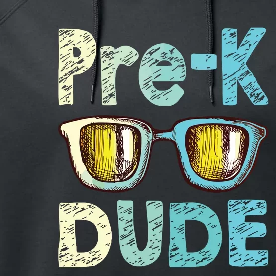 Prek Dude Back To School First Day Of Preschool Boy Performance Fleece Hoodie