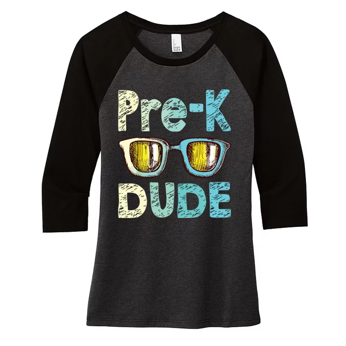 Prek Dude Back To School First Day Of Preschool Boy Women's Tri-Blend 3/4-Sleeve Raglan Shirt