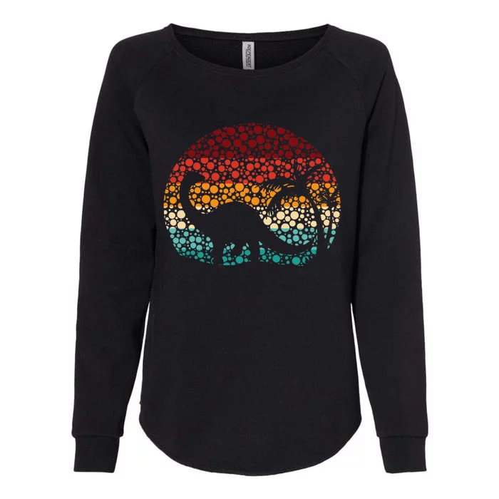 Polka Dot Brontosaurus Womens California Wash Sweatshirt