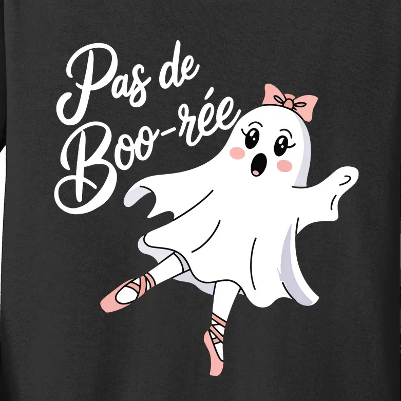 Pas De BooréE Funny Ballet Ghosts Halloween Dance Kids Long Sleeve Shirt