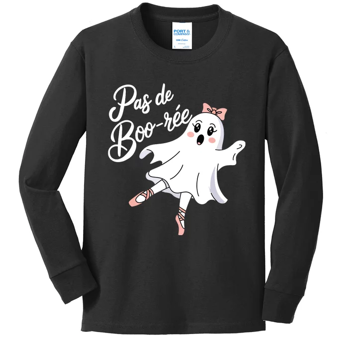 Pas De BooréE Funny Ballet Ghosts Halloween Dance Kids Long Sleeve Shirt