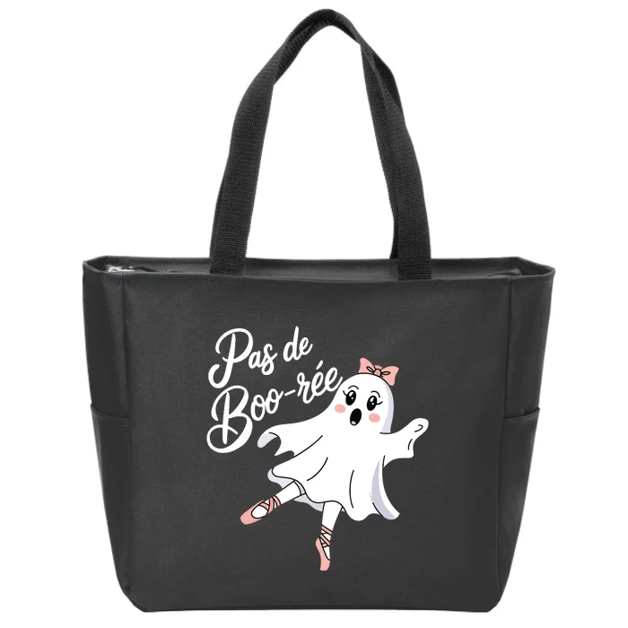 Pas De BooréE Funny Ballet Ghosts Halloween Dance Zip Tote Bag