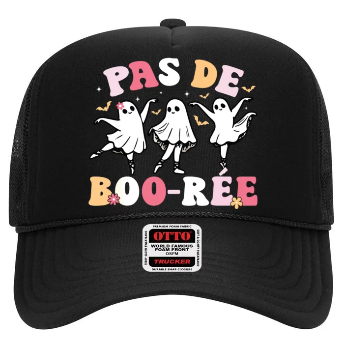 Pas De BooréE Ghost Ballet Dancer Halloween Dance Teacher High Crown Mesh Trucker Hat