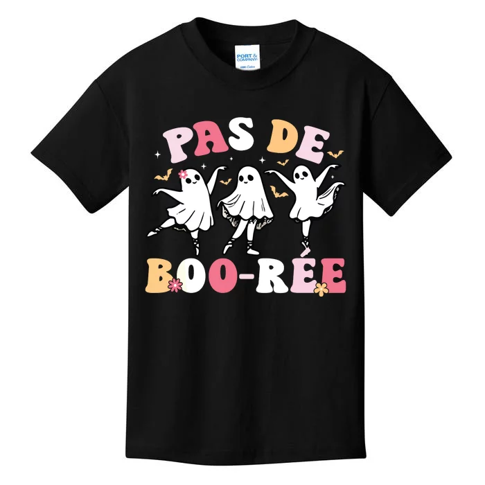 Pas De BooréE Ghost Ballet Dancer Halloween Dance Teacher Kids T-Shirt