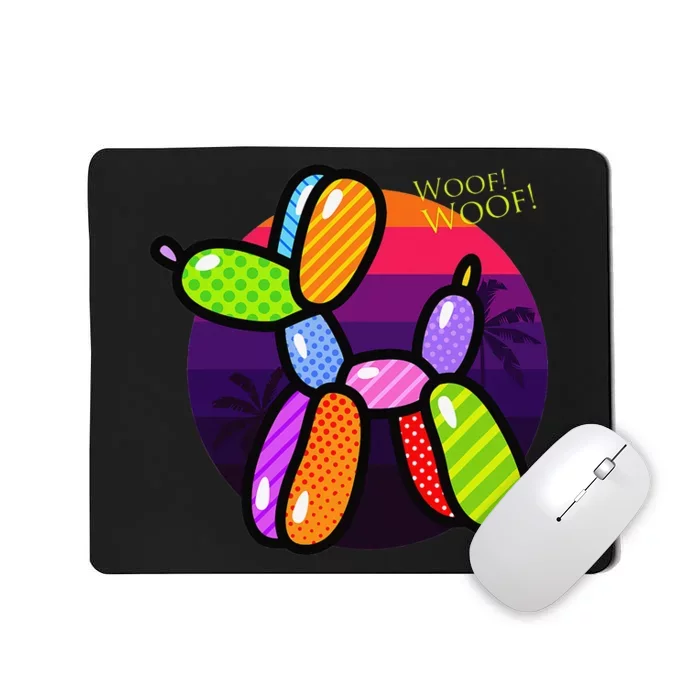 Poodle Dog Balloon Animal Illustration Graphic Designs Mousepad