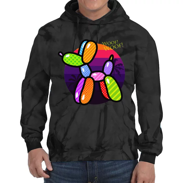 Poodle Dog Balloon Animal Illustration Graphic Designs Tie Dye Hoodie