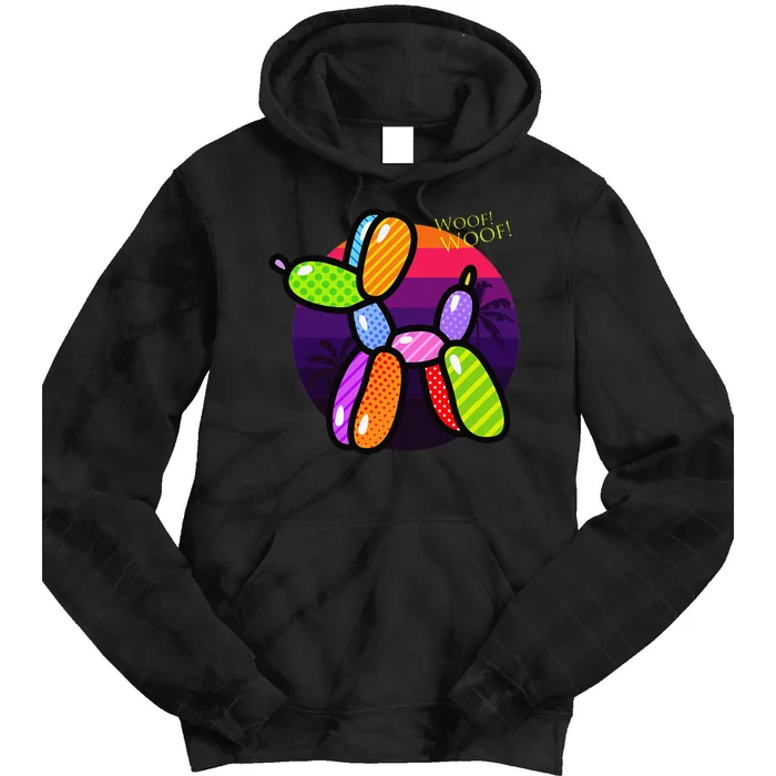 Poodle Dog Balloon Animal Illustration Graphic Designs Tie Dye Hoodie