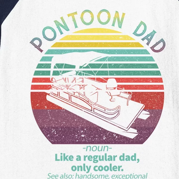 Pontoon Dad Boat Captain Funny Fathers Day Boating Gift Baseball Sleeve Shirt