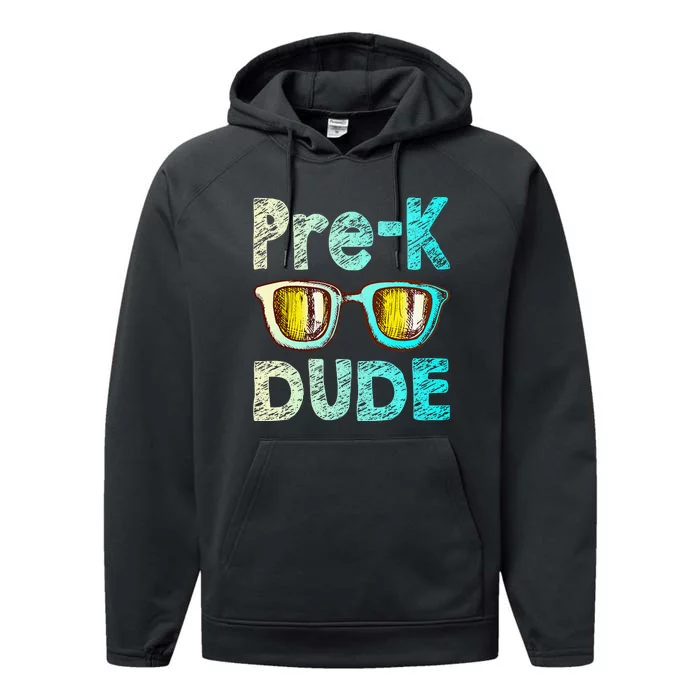 Prek Dude Back To School First Day Of Preschool Boy Gift Performance Fleece Hoodie