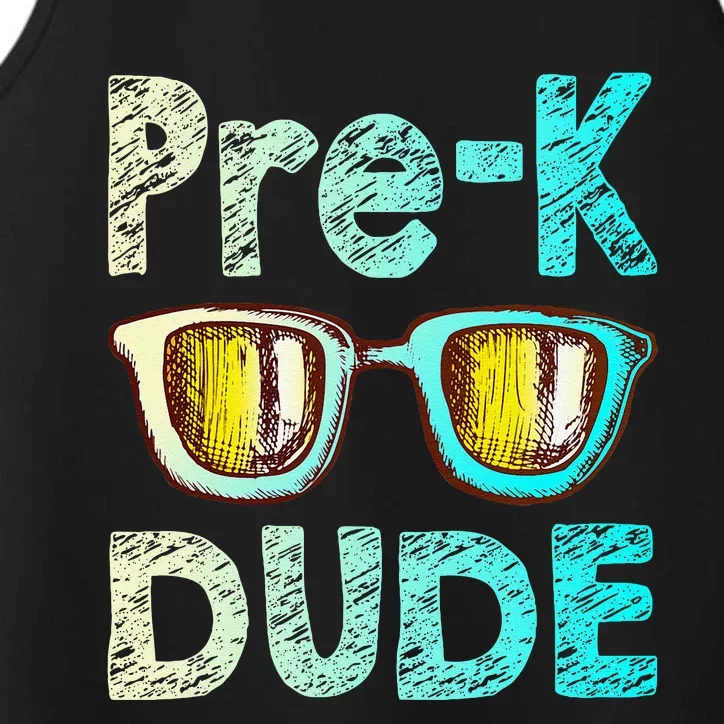 Prek Dude Back To School First Day Of Preschool Boy Gift Performance Tank