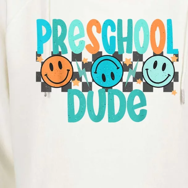 Prek Dude Back To School First Day Of Preschool Womens Funnel Neck Pullover Hood