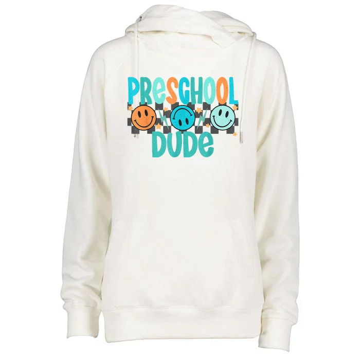 Prek Dude Back To School First Day Of Preschool Womens Funnel Neck Pullover Hood