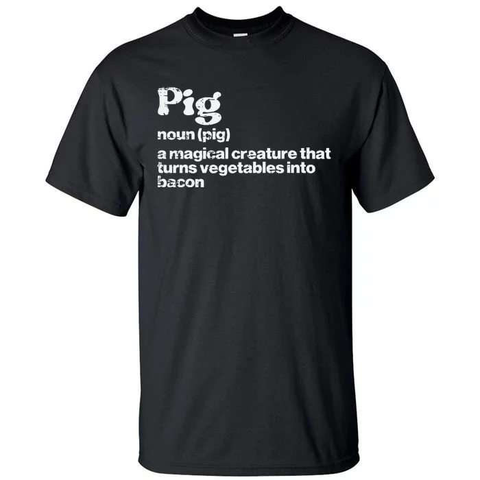 Pig Definition Bacon Funny Bbq Barbecue Grill Tall T-Shirt