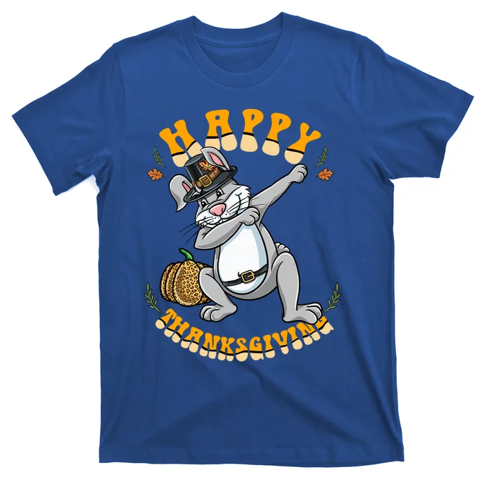 Pilgrim Dabbing Bunny Happy Thanksgiving Gift T-Shirt