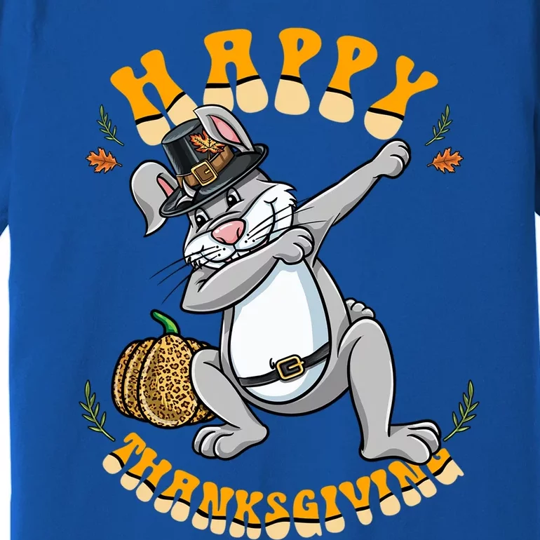 Pilgrim Dabbing Bunny Happy Thanksgiving Gift Premium T-Shirt