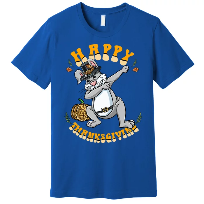 Pilgrim Dabbing Bunny Happy Thanksgiving Gift Premium T-Shirt