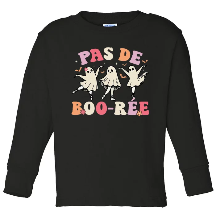 Pas De BooréE Ghost Ballet Dancer Halloween Dance Teacher Gift Toddler Long Sleeve Shirt