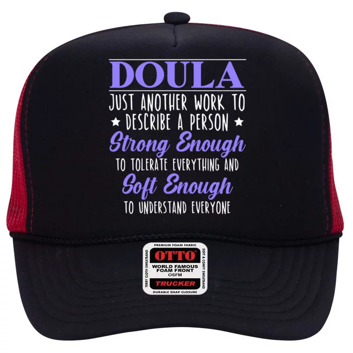 Proud Doula Birth Coach Companion Pregnancy Labor Job Cute Gift High Crown Mesh Trucker Hat