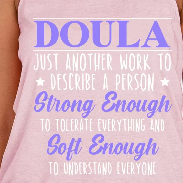 Proud Doula Birth Coach Companion Pregnancy Labor Job Cute Gift Women's Knotted Racerback Tank