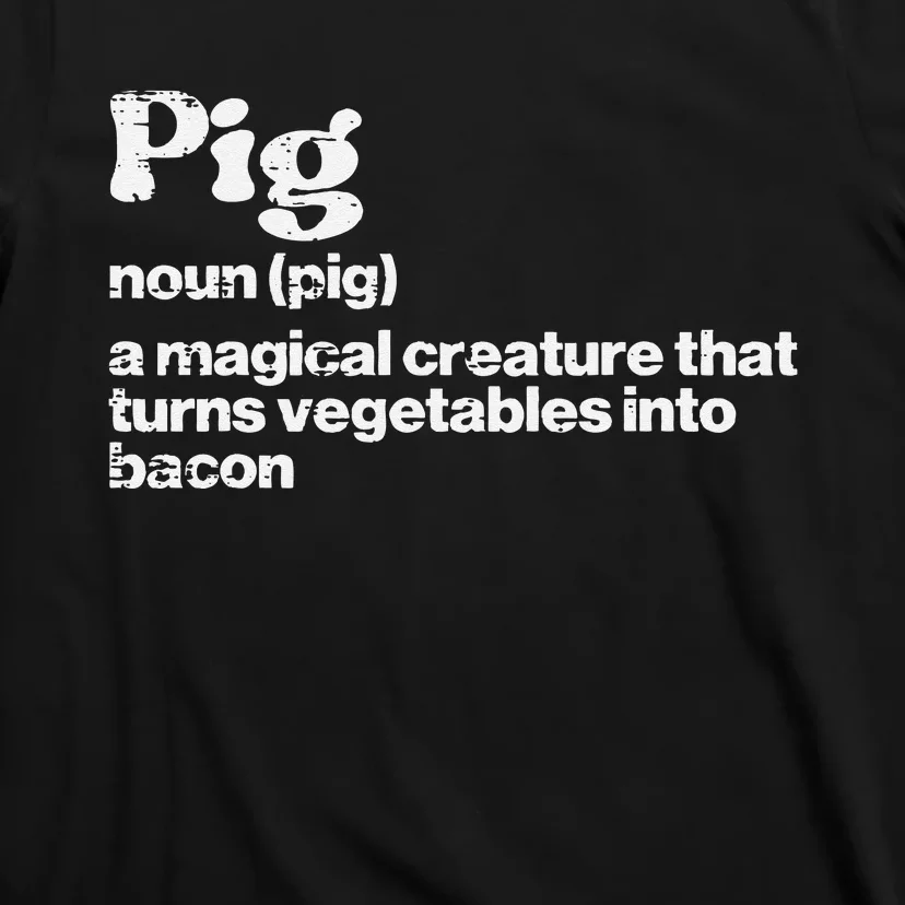 Pig Definition Bacon Funny Bbq Barbecue Grill T-Shirt