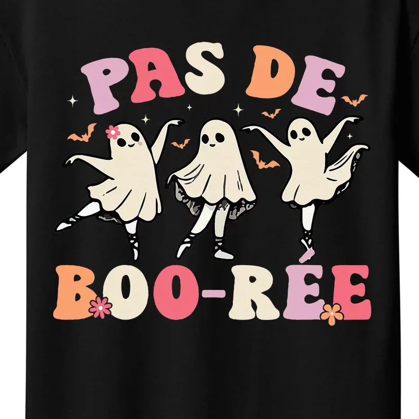 Pas De BooréE Ghost Ballet Dancer Halloween Dance Teacher Kids T-Shirt