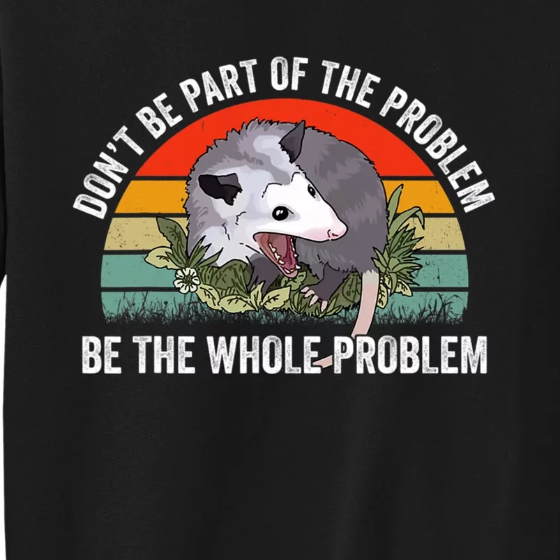 Possum Don't Be Part Of The Problem Be The Entire Problem Funny Opossum Tall Sweatshirt