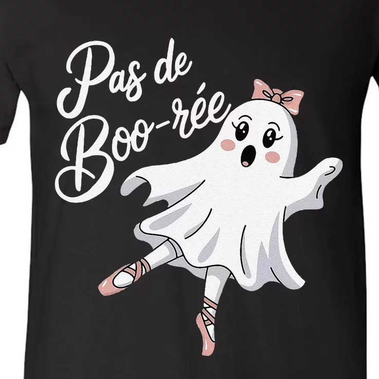 Pas De BooréE Funny Ballet Ghosts Halloween Dance V-Neck T-Shirt