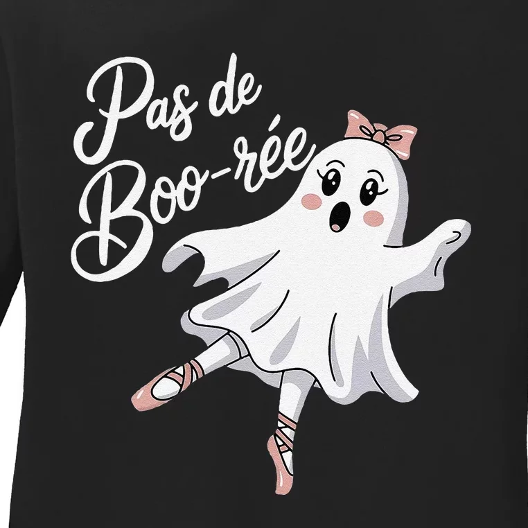 Pas De BooréE Funny Ballet Ghosts Halloween Dance Ladies Long Sleeve Shirt