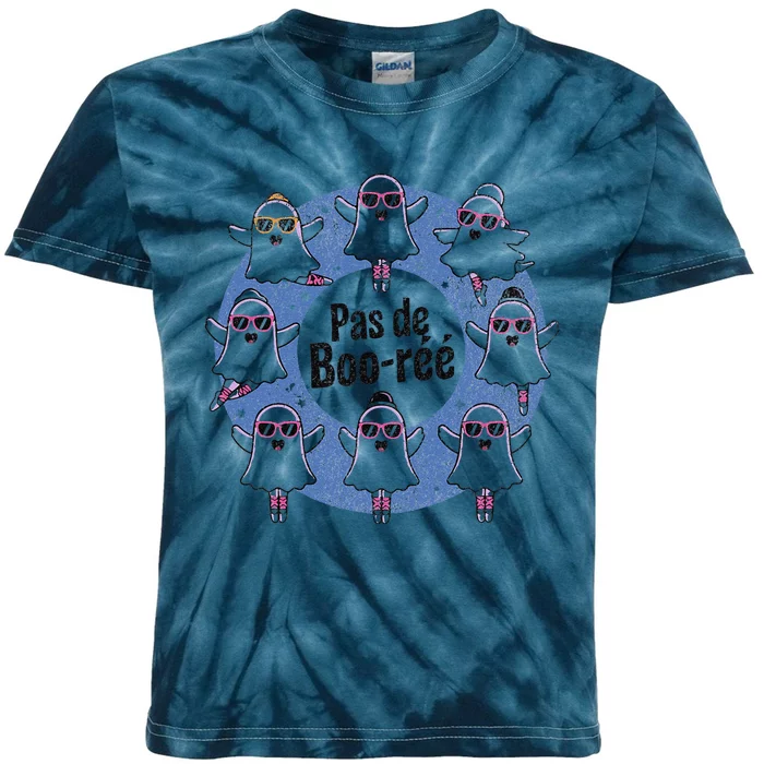 Pas De BooréE Ballet Dance Halloween Kids Tie-Dye T-Shirt