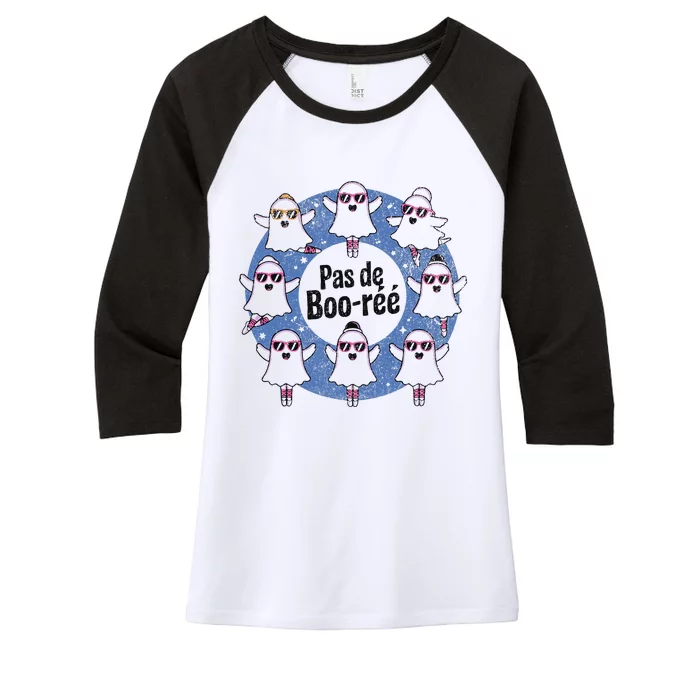 Pas De BooréE Ballet Dance Halloween Women's Tri-Blend 3/4-Sleeve Raglan Shirt