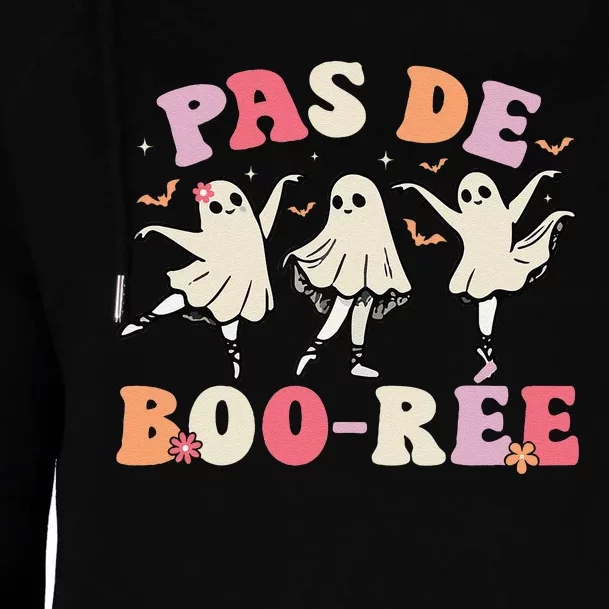 Pas De BooréE Ghost Ballet Dancer Halloween Dance Teacher Womens Funnel Neck Pullover Hood