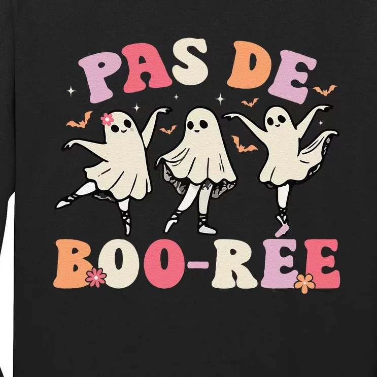 Pas De BooréE Ghost Ballet Dancer Halloween Dance Teacher Tall Long Sleeve T-Shirt