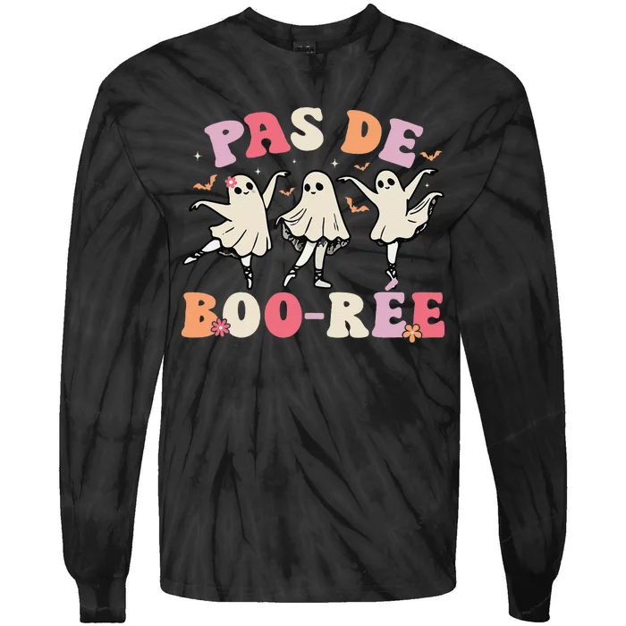 Pas De BooréE Ghost Ballet Dancer Halloween Dance Teacher Tie-Dye Long Sleeve Shirt