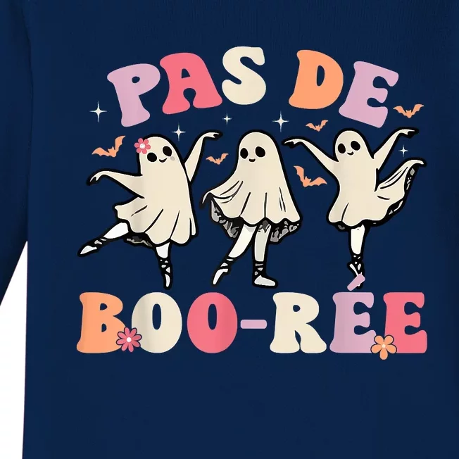 Pas De BooréE Ghost Ballet Dancer Halloween Dance Teacher Baby Long Sleeve Bodysuit