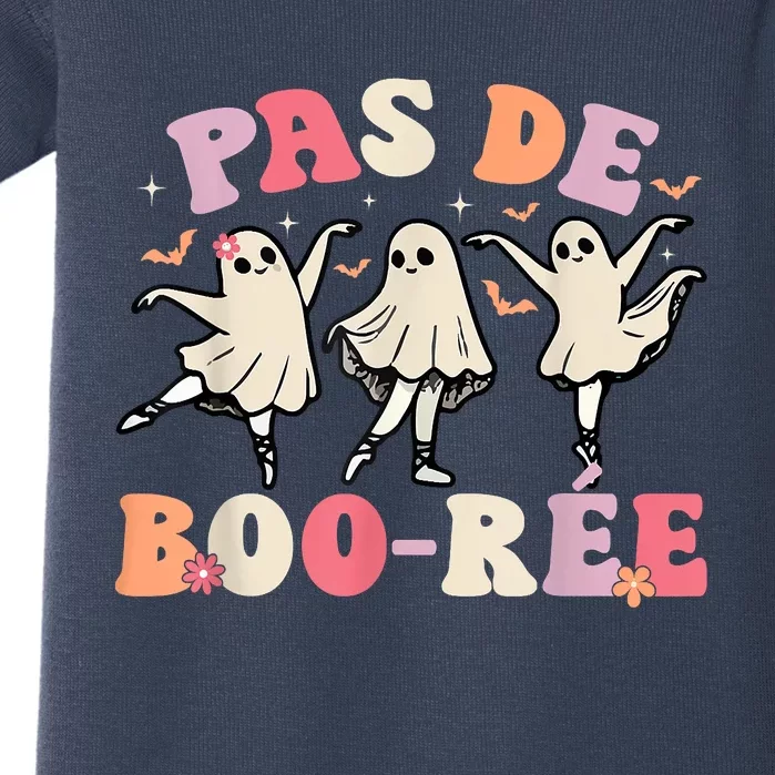 Pas De BooréE Ghost Ballet Dancer Halloween Dance Teacher Baby Bodysuit