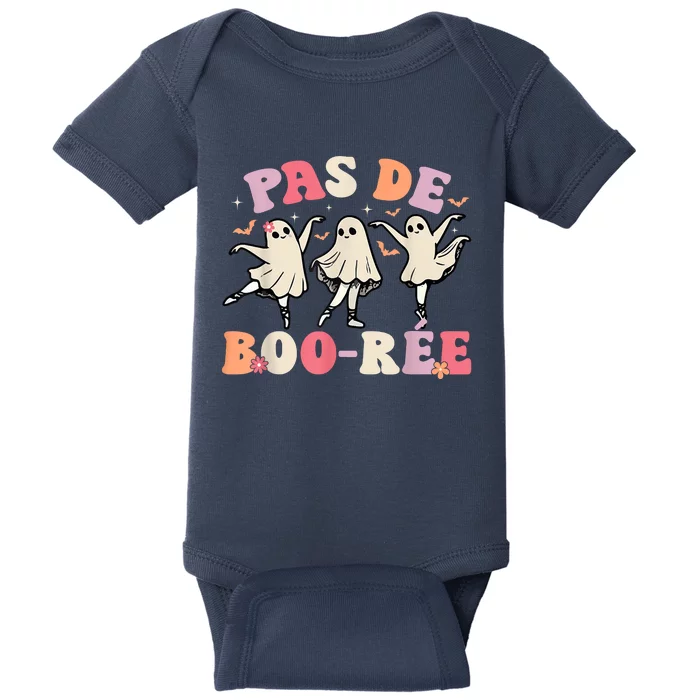 Pas De BooréE Ghost Ballet Dancer Halloween Dance Teacher Baby Bodysuit