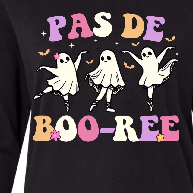 Pas De BooréE Ghost Ballet Dancer Halloween Womens Cotton Relaxed Long Sleeve T-Shirt