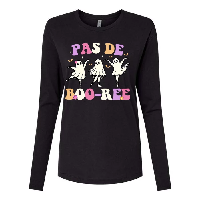 Pas De BooréE Ghost Ballet Dancer Halloween Womens Cotton Relaxed Long Sleeve T-Shirt