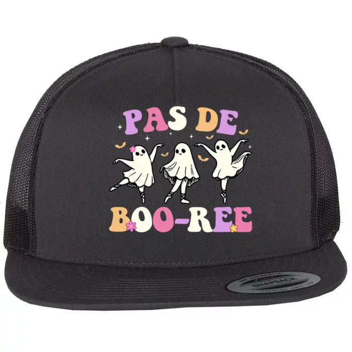 Pas De BooréE Ghost Ballet Dancer Halloween Flat Bill Trucker Hat