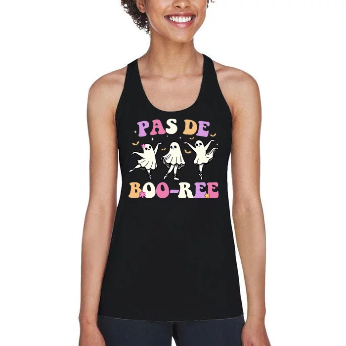 Pas De BooréE Ghost Ballet Dancer Halloween Women's Racerback Tank