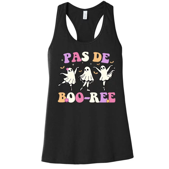 Pas De BooréE Ghost Ballet Dancer Halloween Women's Racerback Tank