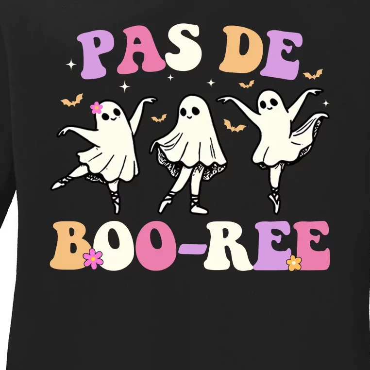 Pas De BooréE Ghost Ballet Dancer Halloween Ladies Long Sleeve Shirt