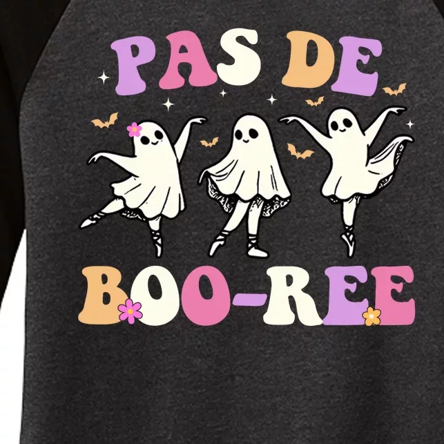 Pas De BooréE Ghost Ballet Dancer Halloween Women's Tri-Blend 3/4-Sleeve Raglan Shirt