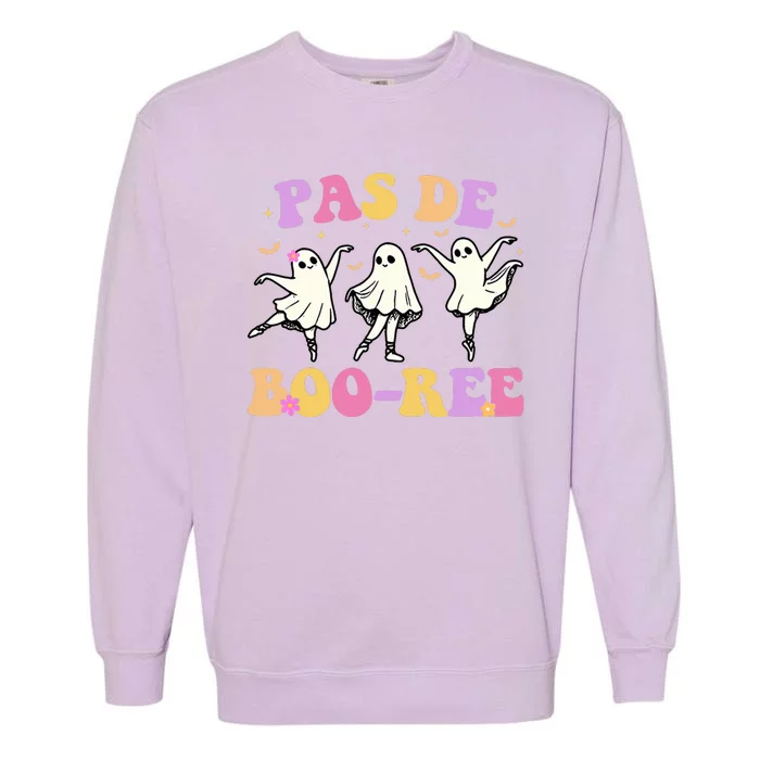 Pas De BooréE Ghost Ballet Dancer Halloween Garment-Dyed Sweatshirt