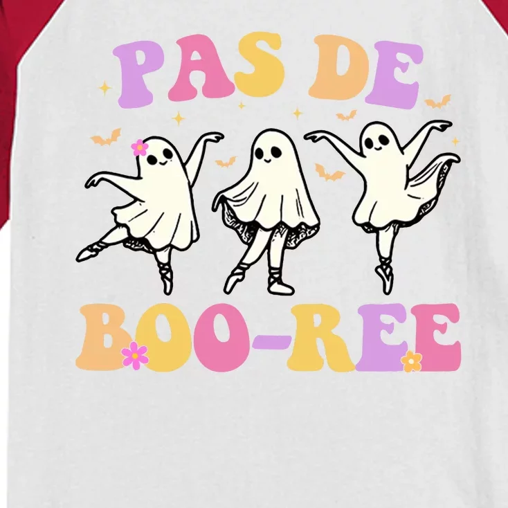 Pas De BooréE Ghost Ballet Dancer Halloween Kids Colorblock Raglan Jersey