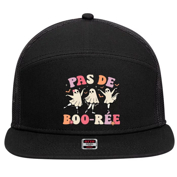 Pas De Boo RéE Ghost Ballet Dancer Halloween Dance Teacher 7 Panel Mesh Trucker Snapback Hat