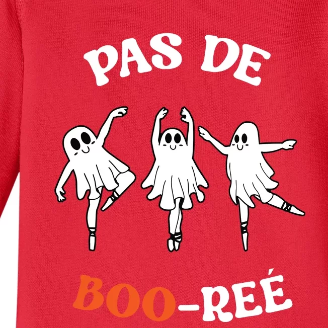 Pas De BooréE Ghost Ballet Dancer Halloween Dance Teacher Baby Long Sleeve Bodysuit