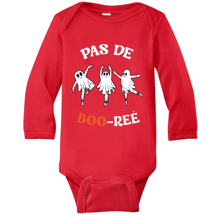 Pas De BooréE Ghost Ballet Dancer Halloween Dance Teacher Baby Long Sleeve Bodysuit