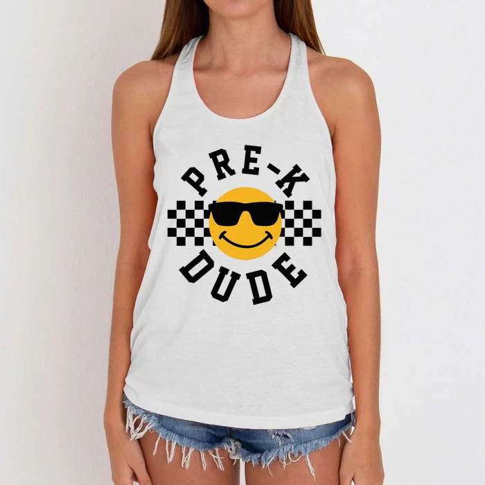 Preschool Dude Back To School Prek Students Women's Knotted Racerback Tank