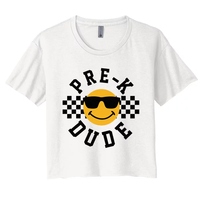 Preschool Dude Back To School Prek Students Women's Crop Top Tee